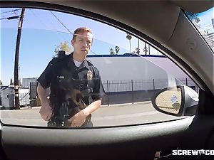 CAUGHT! black girl gets busted inhaling off a cop