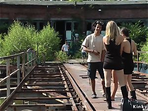 blondie ass fucking fisted and flogged outdoor